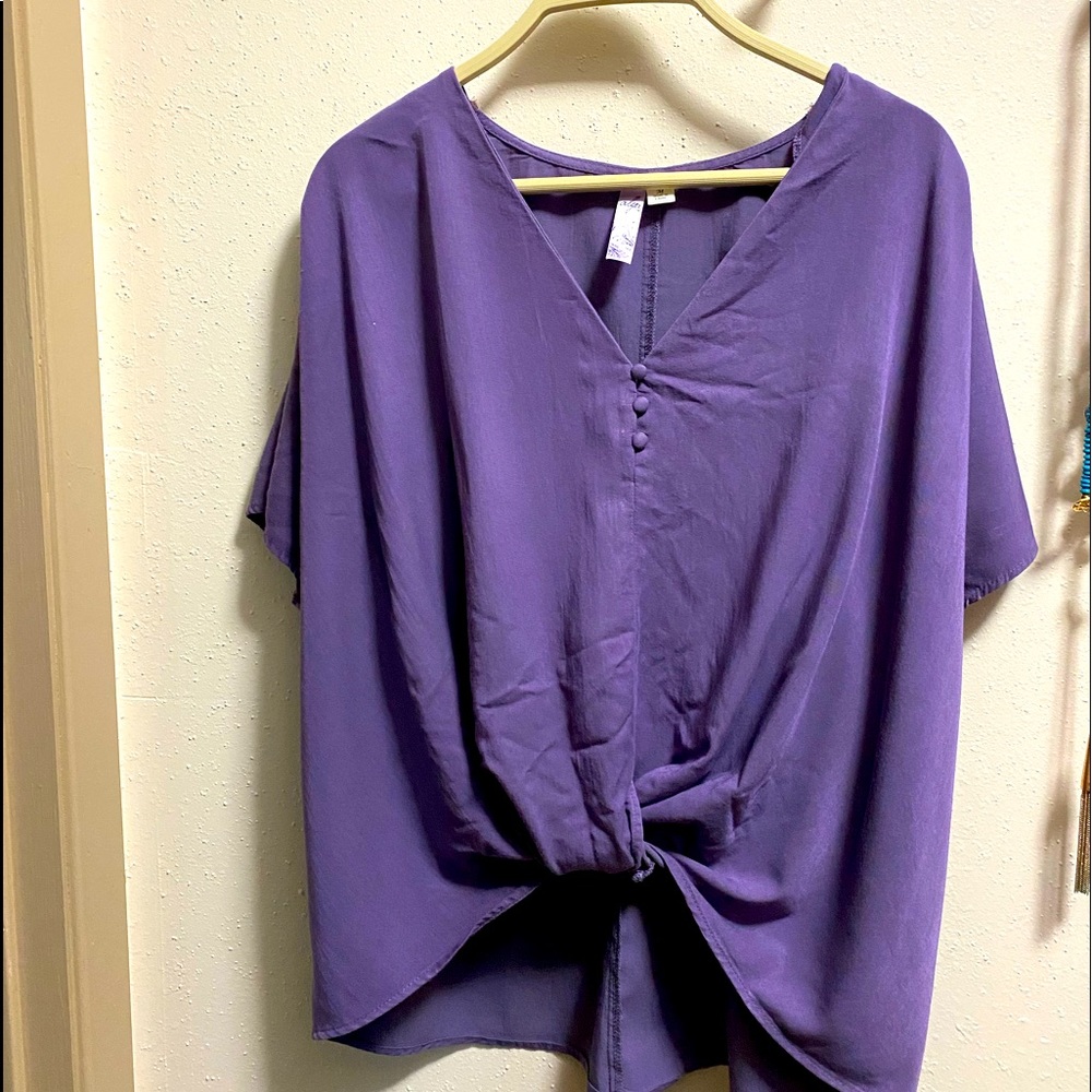 Purple High Low Blouse - Alya